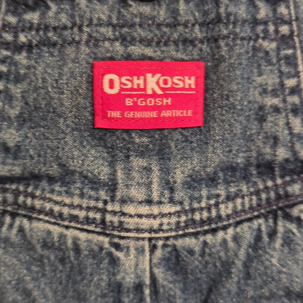 OshKosh B’Gosh Overalls Kids Blue Jean Denim Size 3T Made in USA Vintage